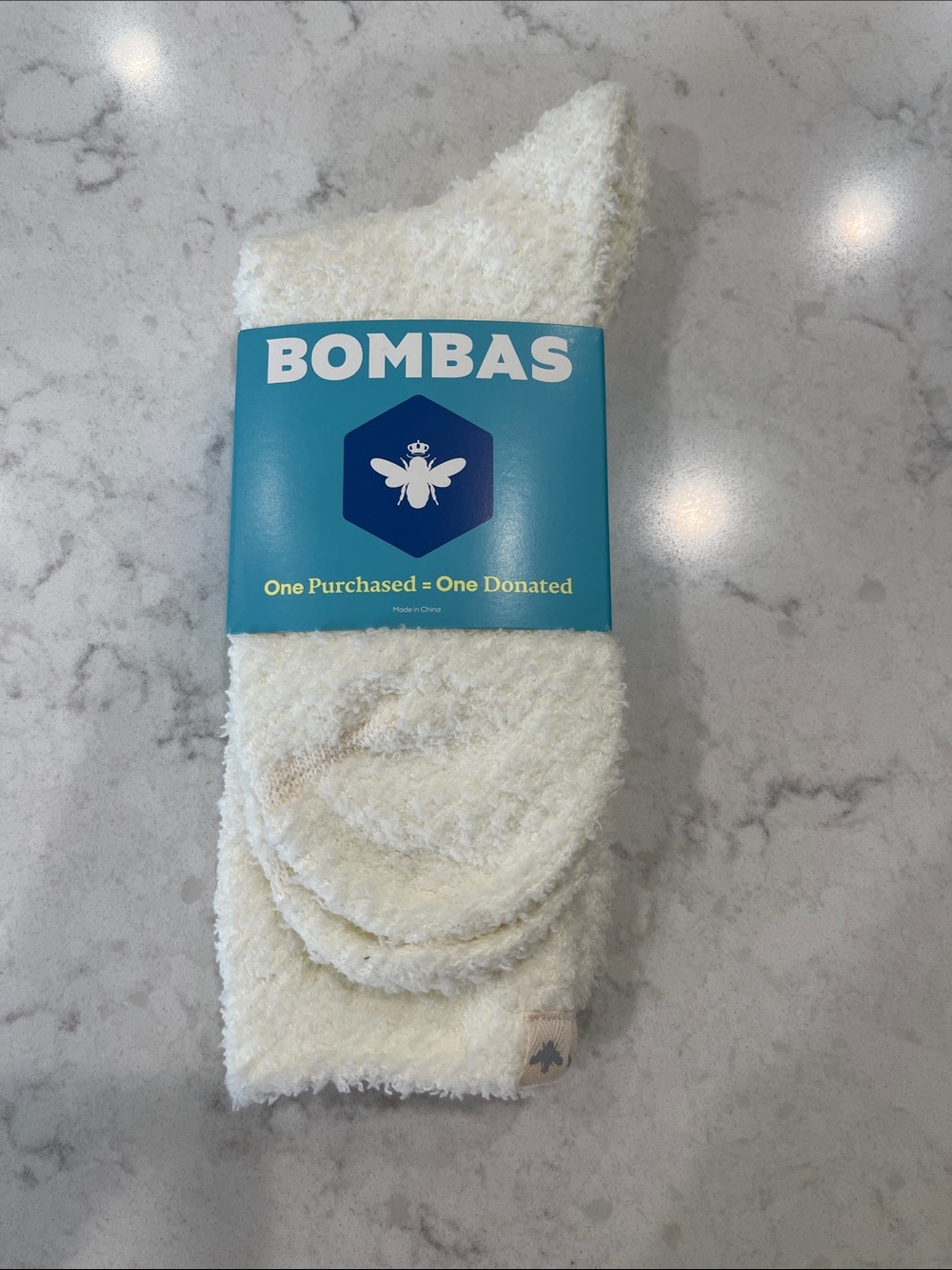 Bombas Cream Plush Casual Socks